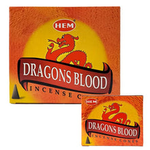 Load image into Gallery viewer, Dragons Blood Scent Incense Cones, 10 Cone Pack, by HEM | ShopIncense.
