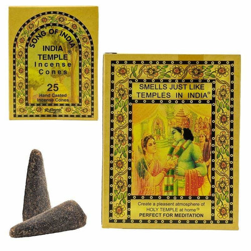 India Temple Incense Cones, 25 Cone Pack, by Song of India | ShopIncense.