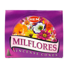 Load image into Gallery viewer, Milflores Scent Incense Cones, 10 Cone Pack, by HEM | ShopIncense.
